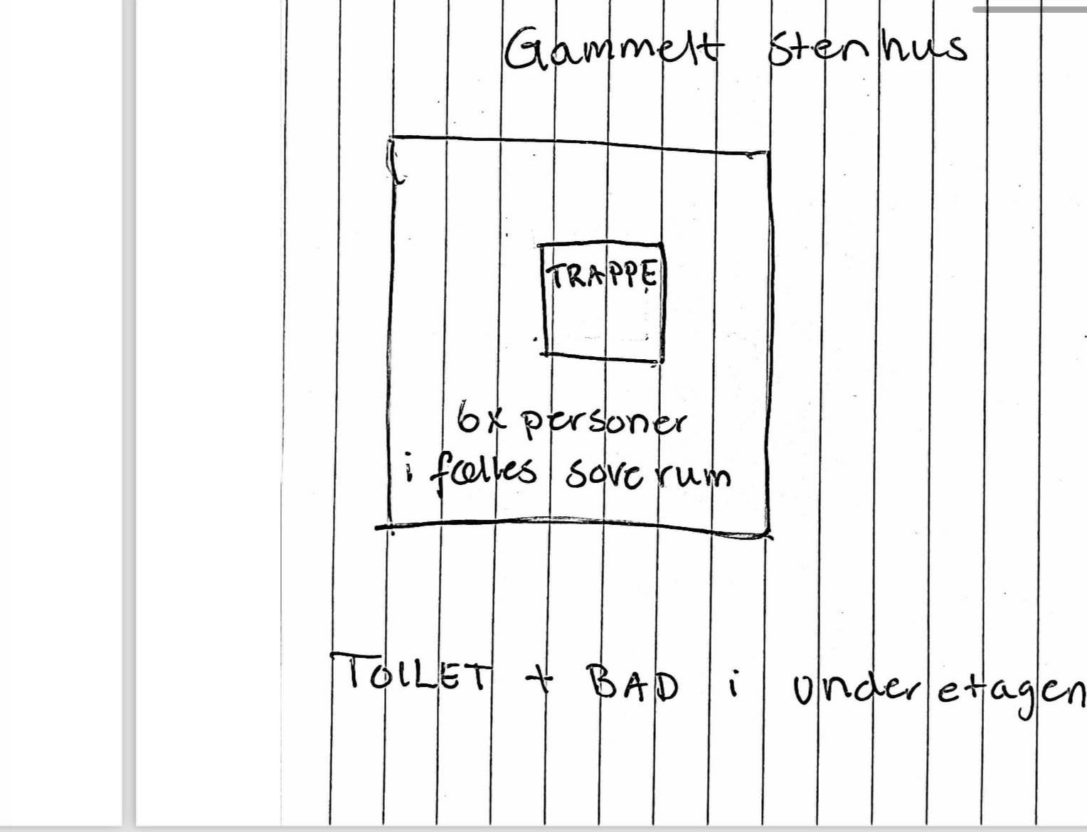 Hand-drawn layout of Government house accommodation
